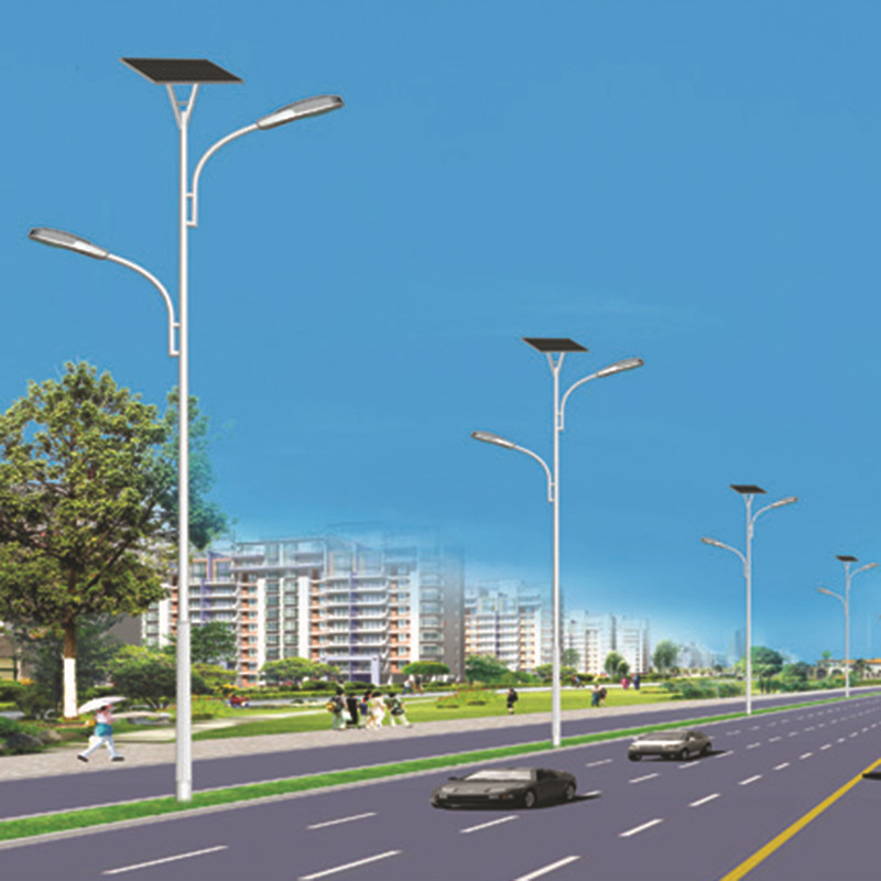 厂家批发6米8米双臂太阳能路灯